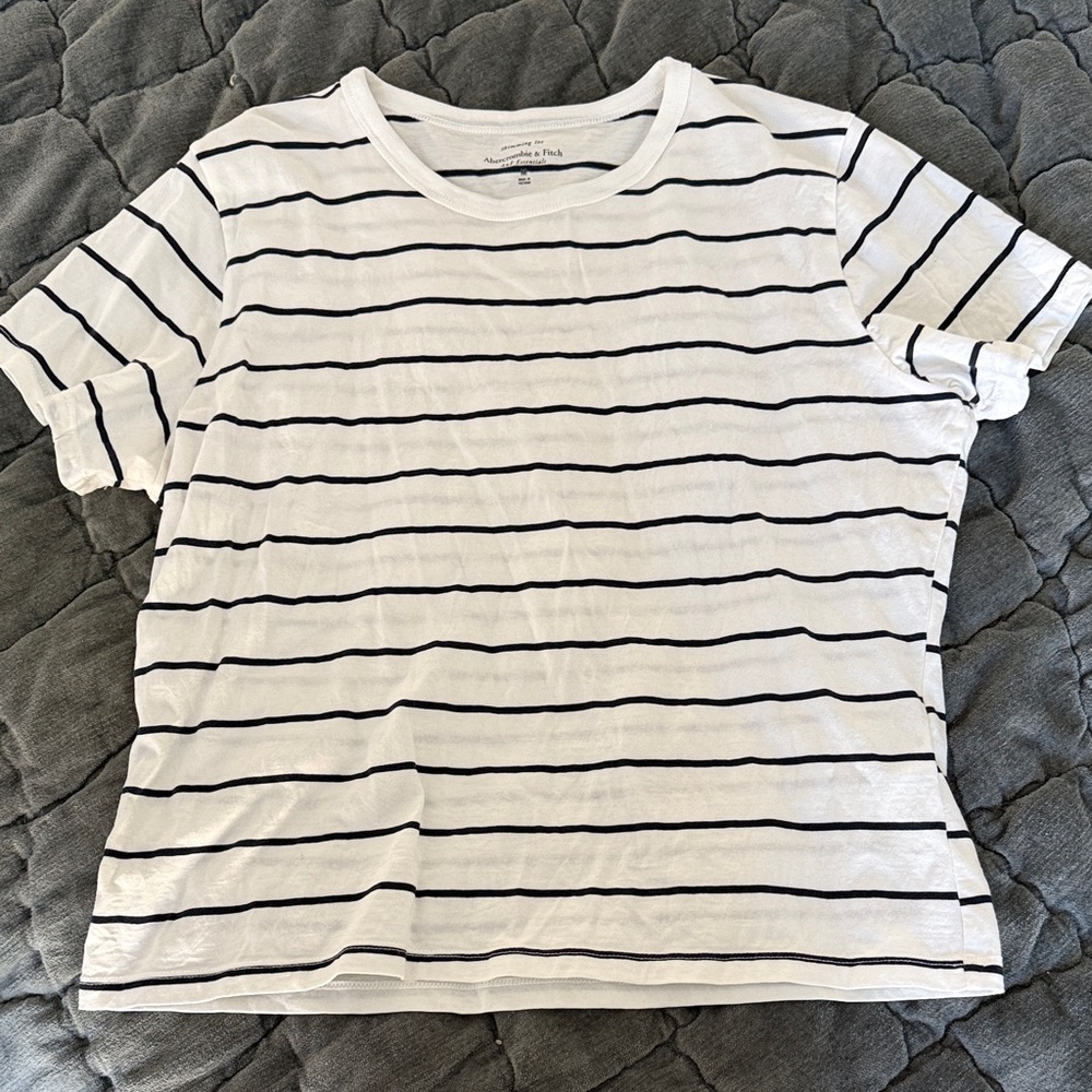 White and Black Striped T-Shirt